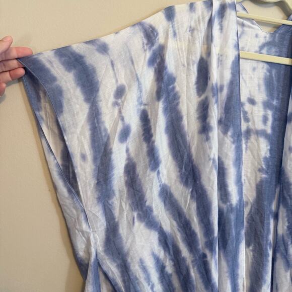 NWT Jack & Missy Kimono Cover Up Blue White One Size - Picture 3 of 7